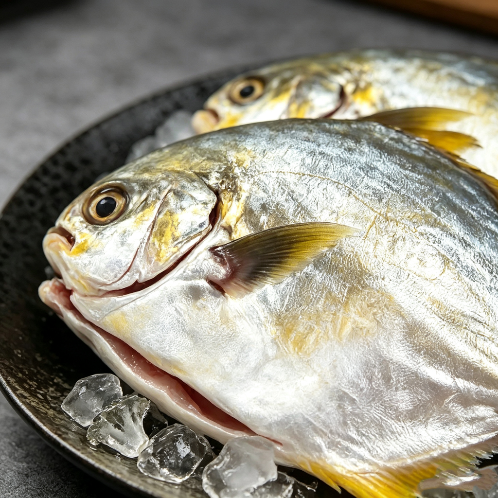 Frozen Whole Golden Pompano – Cleaned & Ready to Steam