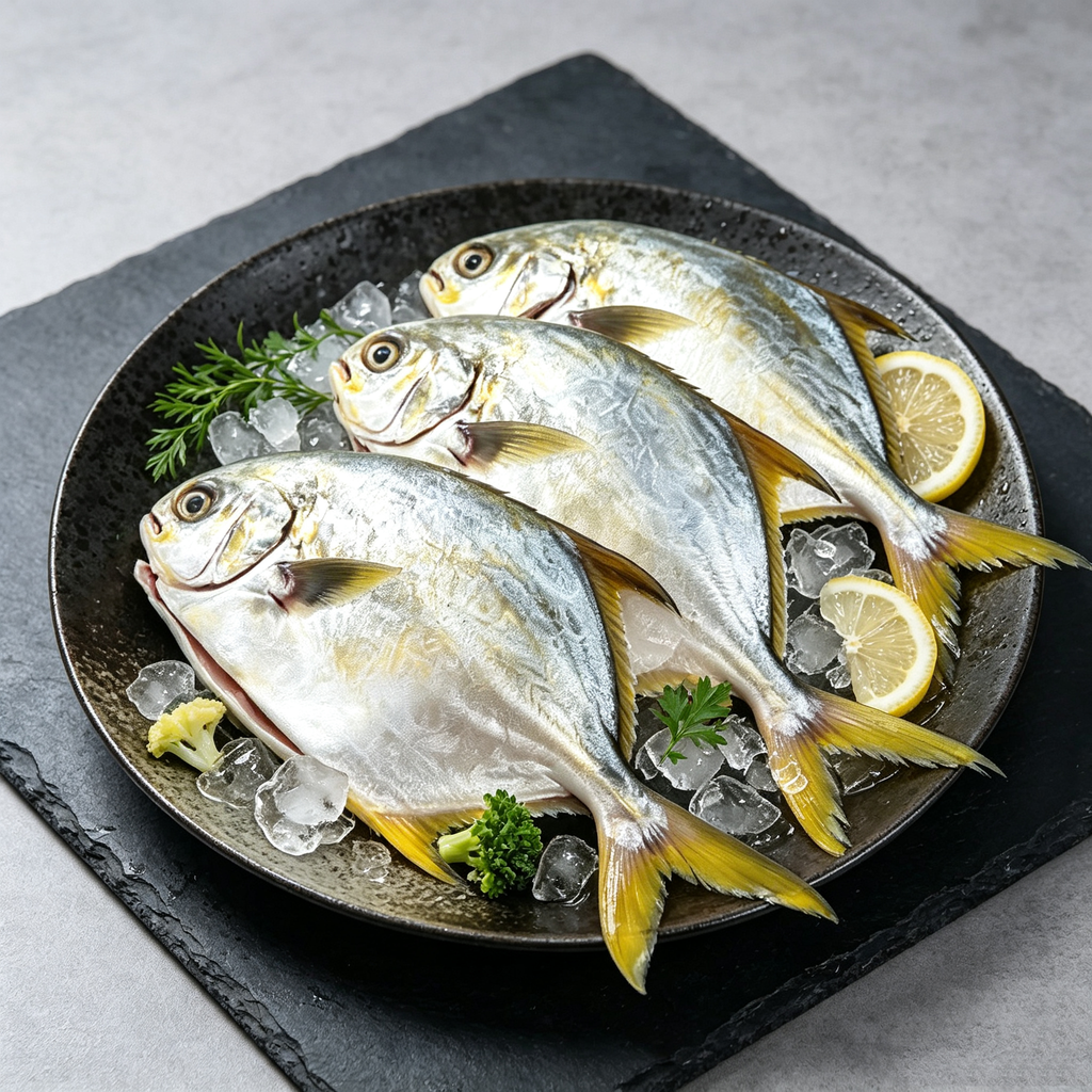 Frozen Whole Golden Pompano – Cleaned & Ready to Steam