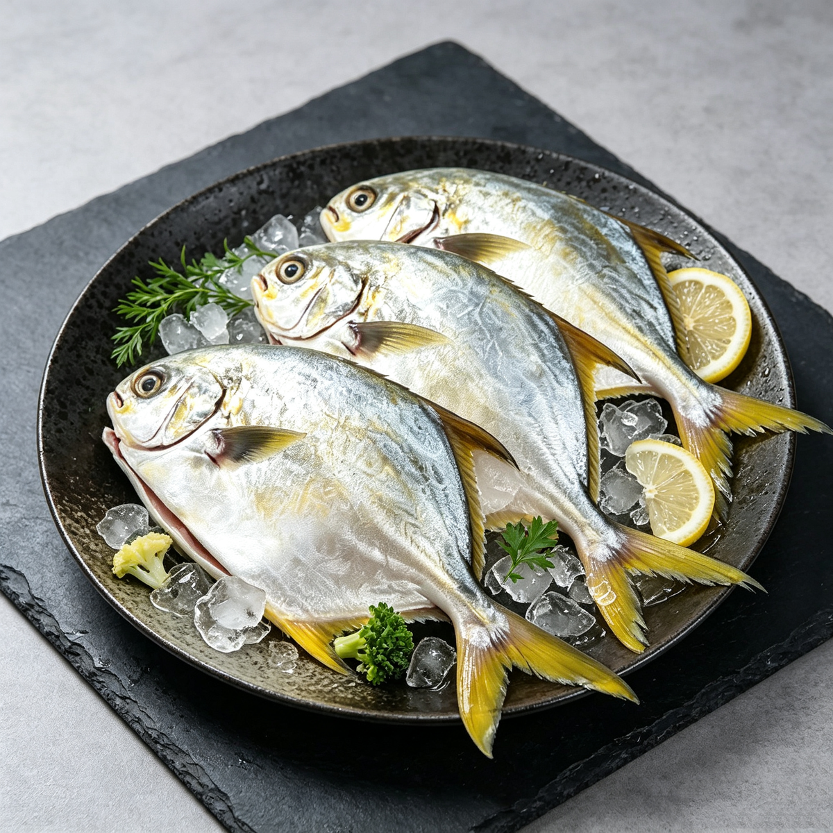 Frozen Whole Golden Pompano – Cleaned & Ready to Steam