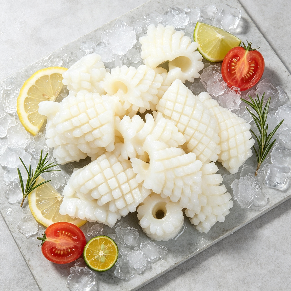 Frozen Cut Squid Flower – Neat Curls, Crisp Bite